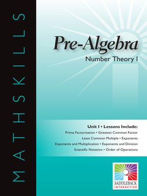 cover image of Pre-Algebra: Number Theory 1